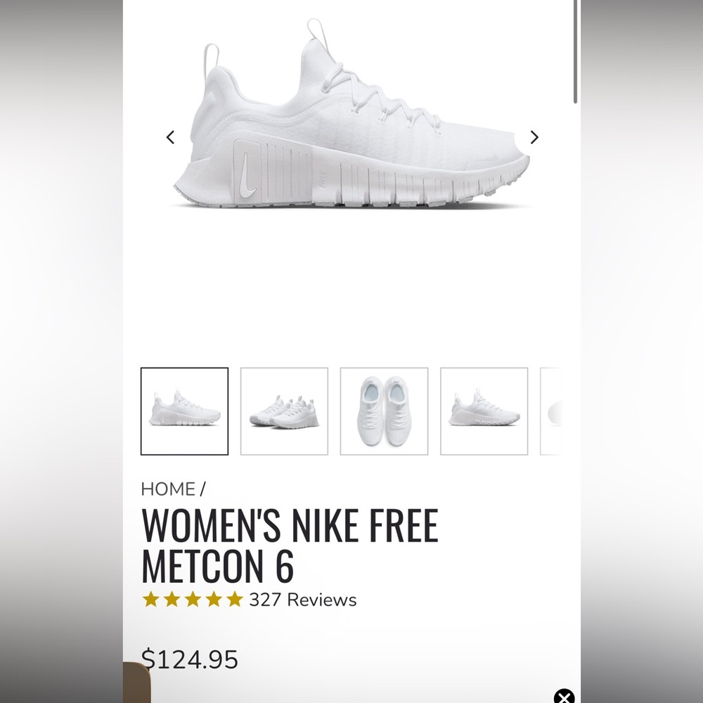 Nike Women's Free Metcon 6 White Sneakers